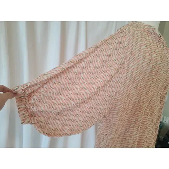 Anthropologie Maeve Womens Orange Multi Lena Yarn Dyed Oversized Tunic Top Large - Picture 6 of 11